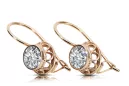 Zircon Or rose 14 carats vintage d'origine Des boucles d'oreilles Bijoux vintage vec117r
